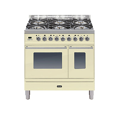 ILVE PDW906E3 Roma Freestanding Dual Fuel Range Cooker Cream